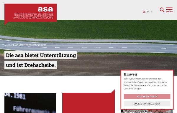 Vorschau von asa.ch, ASA - Vereinigung der Strassenverkehrsämter