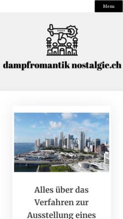 Vorschau der mobilen Webseite www.dampfromantik-nostalgie.ch, Dampfromantik-Nostalgie