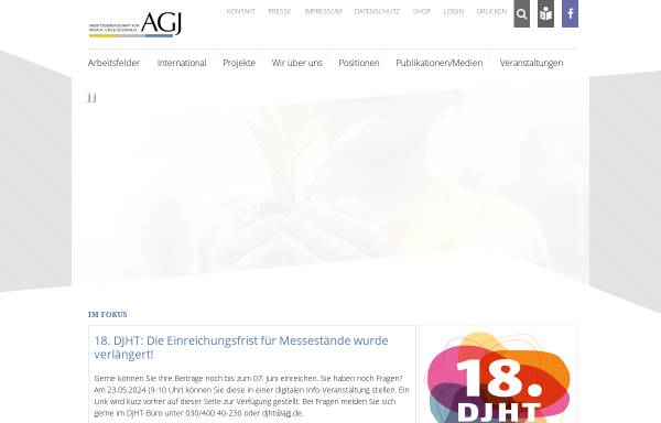 Vorschau von www.agj.de, Arbeitsgemeinschaft für Jugendhilfe (AGJ)