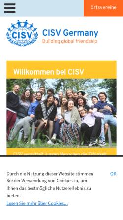 Vorschau der mobilen Webseite www.cisv.de, Deutsche Gesellschaft für internationale Kinderbegegnungen e.V. (CUVS Germany)
