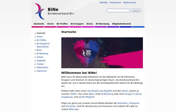 Vorschau von bine.net, BiNe e.V.- Das bisexuelle Netzwerk