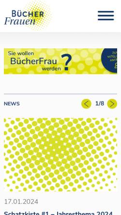 Vorschau der mobilen Webseite www.buecherfrauen.de, Bücherfrauen e.V.