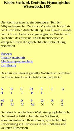 Vorschau der mobilen Webseite www.koeblergerhard.de, Deutsches Etymologisches Rechtswörterbuch