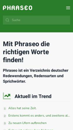 Vorschau der mobilen Webseite www.phraseo.de, Phraseo