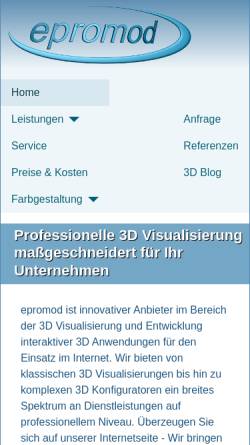 Vorschau der mobilen Webseite www.epromod.de, epromod - 3D Visualisierung