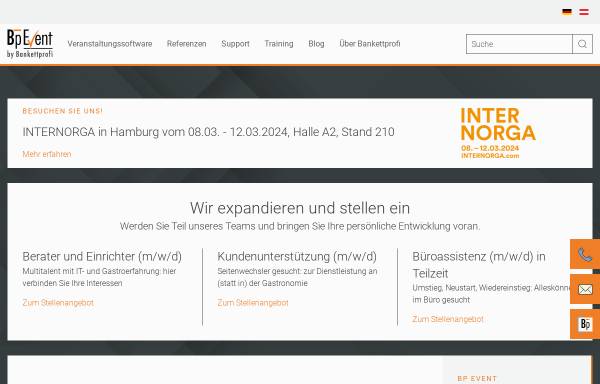 Vorschau von bp-event-software.com, BankettProfi GmbH