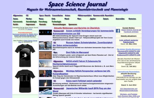 Vorschau von www.space-science-journal.de, Astrobiologie Nachrichten