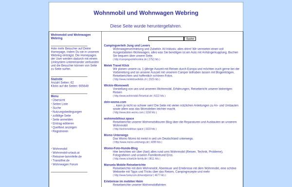 Vorschau von www.wohnmobil-webring.de, Wohnmobil und Wohnwagen Webring