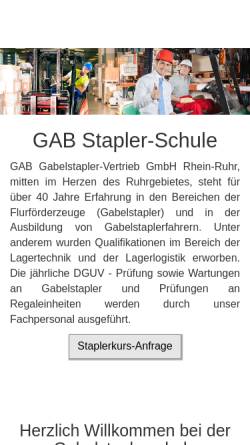 Vorschau der mobilen Webseite www.stapler-schule.com, GAB Gabelstapler-Vertrieb GmbH