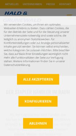 Vorschau der mobilen Webseite www.hald-grunewald.de, Hald & Grunewald Fördertechnik OHG