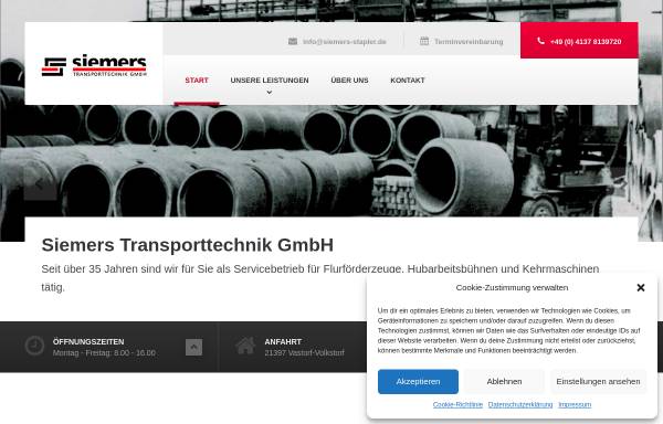 Vorschau von www.siemers-stapler.de, Siemers Tranporttechnik aus Garstedt im Landkreis Harburg