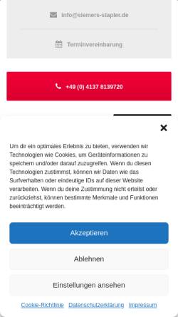Vorschau der mobilen Webseite www.siemers-stapler.de, Siemers Tranporttechnik aus Garstedt im Landkreis Harburg