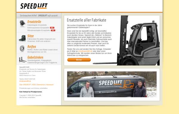 Vorschau von www.speedlift.de, Speedlift - Handelshaus Heinz Fischer