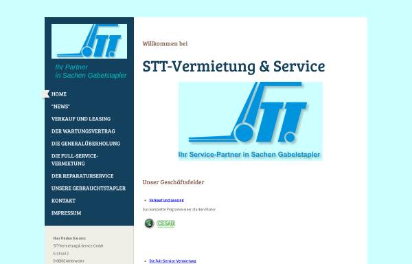 Vorschau von www.stt-gmbh.de, STT Vermietung & Service GmbH