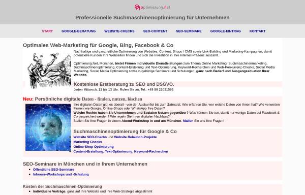 Vorschau von www.suchmaschine-optimierung.de, Website-Beratung, Website-Analysen, Suchmaschinenoptimierung SEO in München