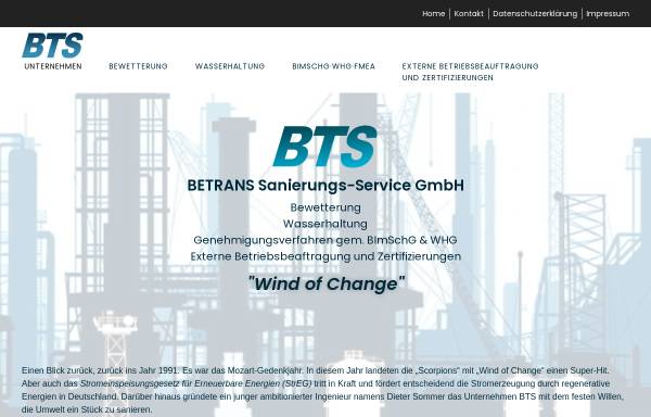 Vorschau von www.bts-sanierungsservice.de, Betrans Sanierungs-Service GmbH