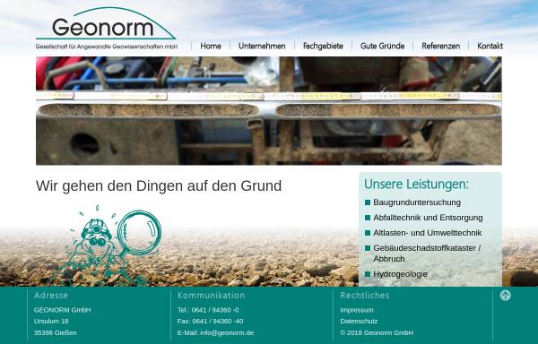 Vorschau von www.geonorm.de, Geonorm Gesellschaft für Angewandte Geowissenschaften mbH