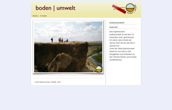 Vorschau von www.boden-umwelt.de, Ingenieurbüro Boden-Umwelt, Inh. Dr. agr. Michael Kastler