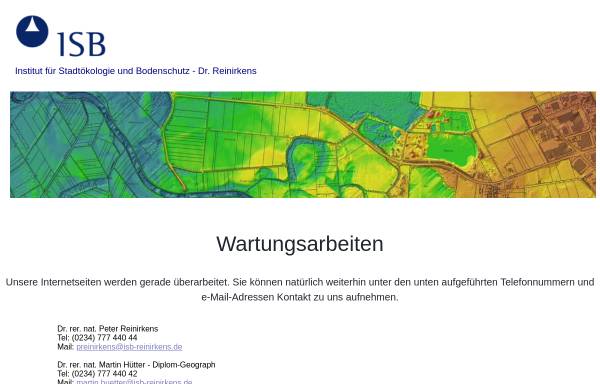 Vorschau von www.isb-reinirkens.de, ISB Institut für Stadtökologie und Bodenschutz - Dr. Peter Reinirkens