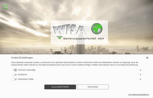 Vorschau von www.wisa-sanierungs-gmbh.de, WISA Sanierungsgesellschaft mbH