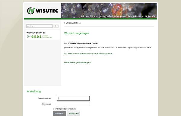 Vorschau von www.wisutec.de, WISUTEC Wismut Umwelttechnik GmbH