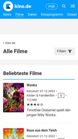 Vorschau der mobilen Webseite www.moviemaze.de, Film-Wallpapers auf MovieMaze.de