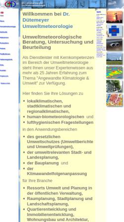 Vorschau der mobilen Webseite www.dr-duetemeyer.de, Dr. Dirk Dütemeyer