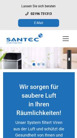 Vorschau der mobilen Webseite www.santec-analyse.de, SanTec - Schindler Analyse Technik, Inh. Frank Schindler