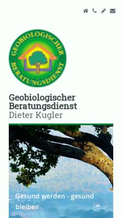 Vorschau der mobilen Webseite www.dieter-kugler.de, Geobiologischer Beratungsdienst, Inh. Christian Jung