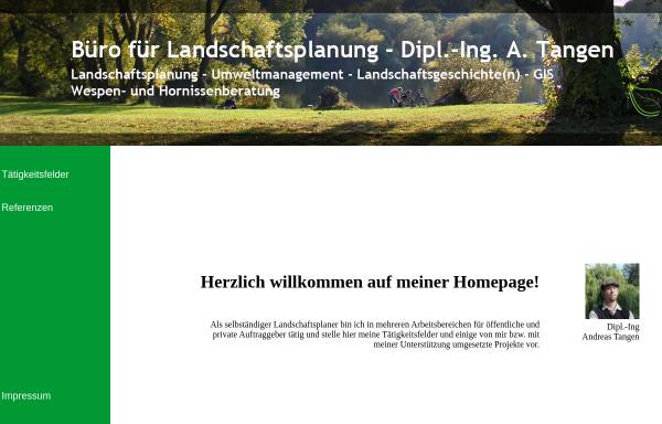 Vorschau von www.tangen-online.de, Landschaftsplanung - Dipl.- Ing. Andreas Tangen