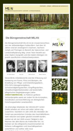 Vorschau der mobilen Webseite milan-halle.de, MILAN Mitteldeutsche Bürogemeinschaft für Landschafts- und Naturschutzplanung