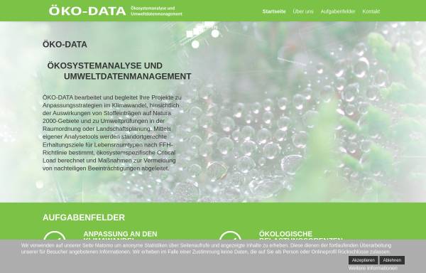 Vorschau von www.oekodata.com, Öko-Data Gesellschaft für Ökosystemanalyse und Umweltdatenmanagement mbH