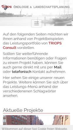 Vorschau der mobilen Webseite www.triops-consult.de, Triops - Ökologie & Landschaftsplanung GmbH