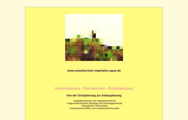Vorschau von www.umweltschutz-vegetation-agrar.de, Umweltschutz-Vegetation-Agrar - Stephan Theodor Hahn
