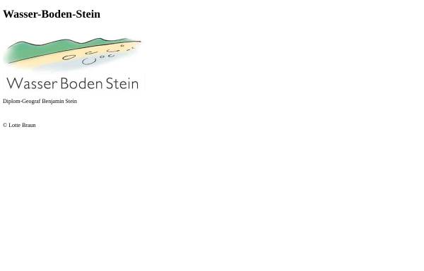 Wasser Boden Stein - Dipl.-Geogr. B. Stein
