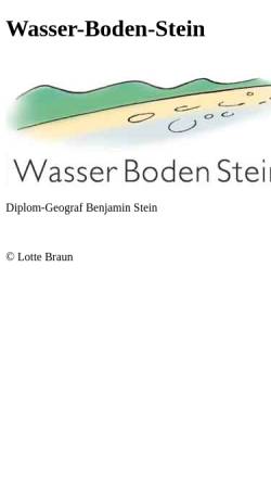 Vorschau der mobilen Webseite www.wasserbodenstein.de, Wasser Boden Stein - Dipl.-Geogr. B. Stein