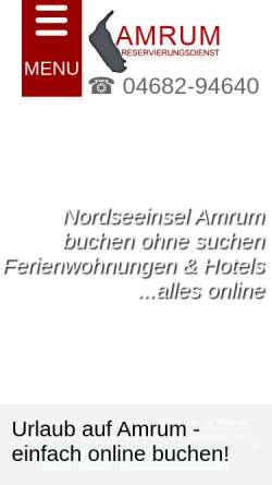 Vorschau der mobilen Webseite www.amrum-reservierung.de, Amrum Reservierungsdienst