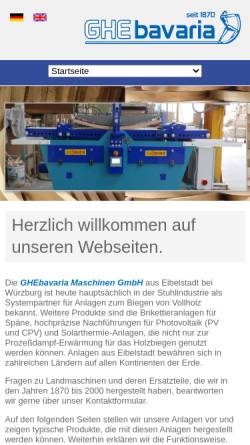 Vorschau der mobilen Webseite www.ghebavaria.de, GHEbavaria Maschinen GmbH