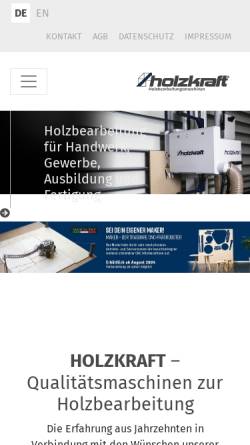 Vorschau der mobilen Webseite www.holzkraft-maschinen.de, Holzkraft Holzbearbeitungsmaschinen