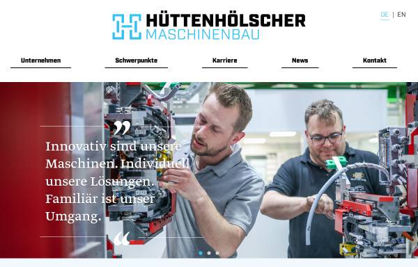 Vorschau von www.huettenhoelscher.de, Hüttenhölscher Maschinenbau GmbH