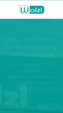 Vorschau der mobilen Webseite www.walzl.at, Wilhelm Walzl Holztrockensysteme