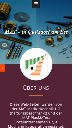 Vorschau der mobilen Webseite www.mat-dresden.de, MAT PlasMATec GmbH