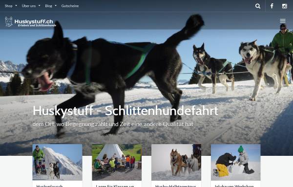 Vorschau von wuwuwu.huskystuff.ch, Huskystuff - Erlebnisse mit Schlittenhunden