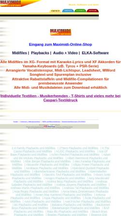 Vorschau der mobilen Webseite www.maximidi.de, Maximidi Midifiles und Playbacks