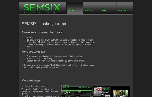 Vorschau von www.semsix.com, Semsix Music Player