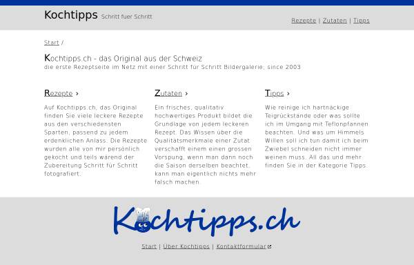 Vorschau von www.kochtipps.ch, Kochtipps.ch