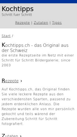 Vorschau der mobilen Webseite www.kochtipps.ch, Kochtipps.ch