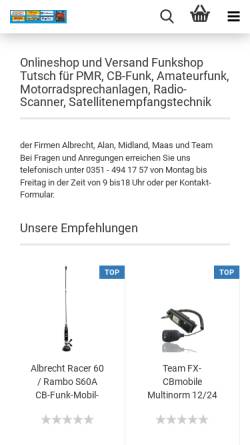 Vorschau der mobilen Webseite www.funkshop.de, Funkshop Tutsch Dresden