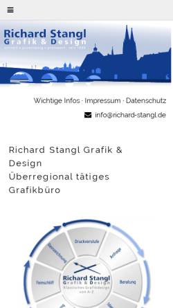 Vorschau der mobilen Webseite www.richard-stangl.de, Richard Stangl Grafik & Design