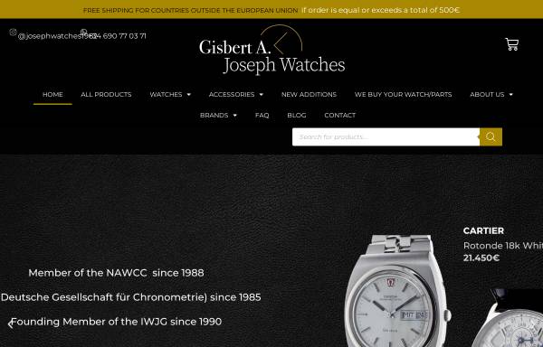 Vorschau von www.joseph-watches.com, Gisbert A. Joseph